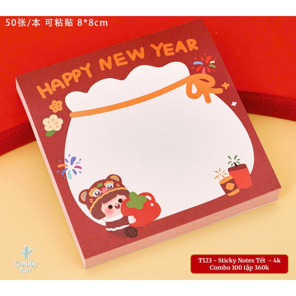 T123 - Sticky Notes Vuông Tết 2026 | Shopee Việt Nam