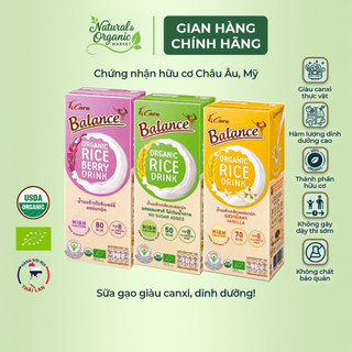 Thùng Sữa Gạo Hữu Cơ 4Care Balance 36 Hộp 180ml/Hộp Vị Vani /Gạo Tím/Không Đường - Natural Market