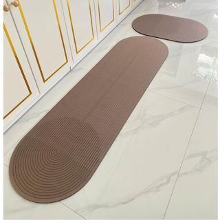 Thảm Lau Chân Nhà Bếp Nhà Tắm Silicon Cao Cấp Chống Trơn Trượt Siêu Thấm Nước kích thước lớn 2 tắm 45x70 và 45x150 D1986