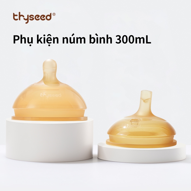 Phụ kiện núm ty, núm tập hút Thyseed cho bình PPSU 300ml cao cấp có ống hút cho bé 6+ tháng