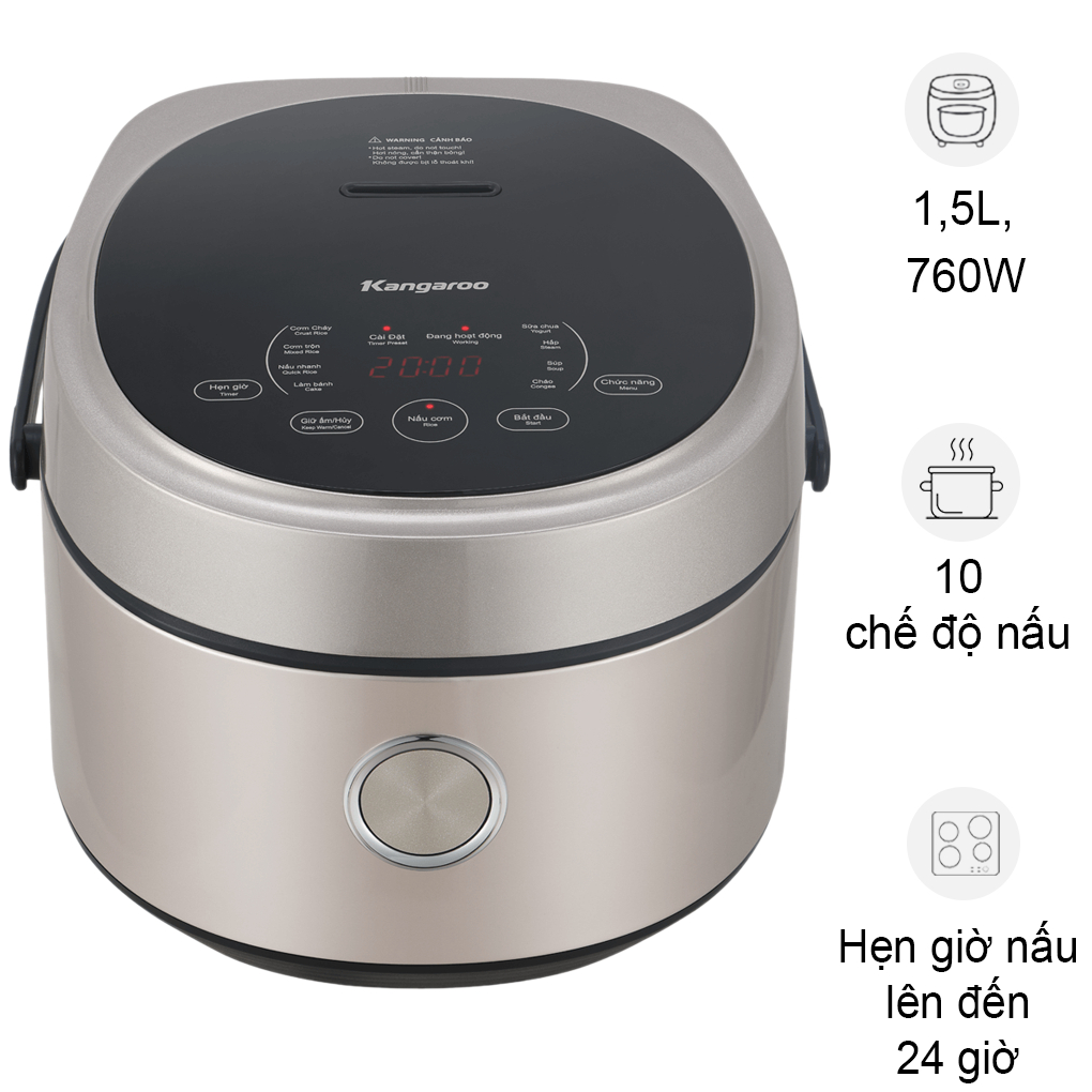 Nồi Cơm Điện Tử Kangaroo 1.5 Lít, Nâng Tầm Bữa Cơm Việt