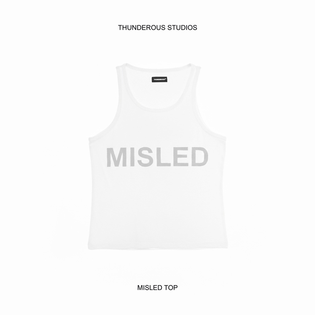 Áo Ba Lỗ Xuyên Thấu In Chữ "MISLED" Tôn Dáng Chất Thun Giấy Cao Cấp - MISLED TOP