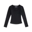 Áo Thun Nữ Đen Cổ Tròn Tay Dài Ôm Sát - THUNDEROUS SLEEVES TOP / BLACK
