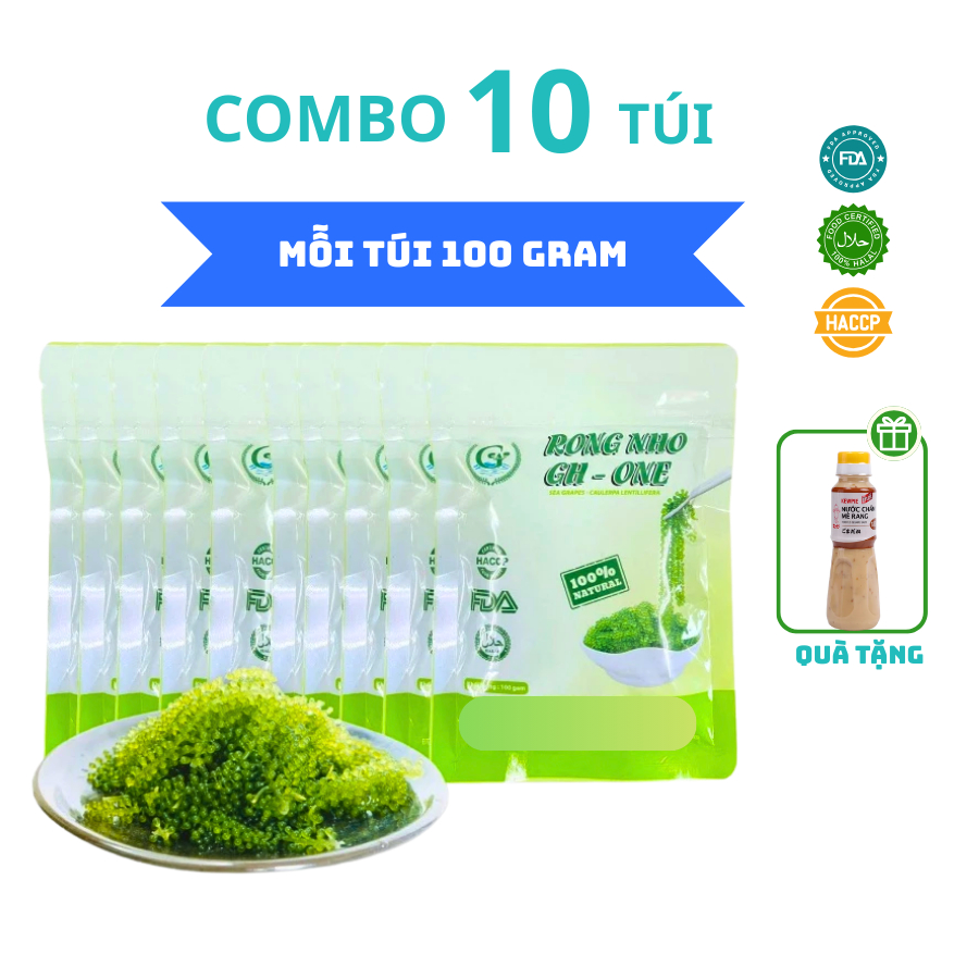 Rong Nho Tách Nước GH - ONE: 1KG Gồm 10 Túi 100G - 1 Chai Nước Xốt ...