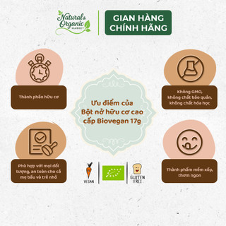 Bột Nở Hữu cơ Cao Cấp Biovegan 17g Không Hóa Chất Độc Hại, An Toàn Cho Tiêu Hóa - Natural Market