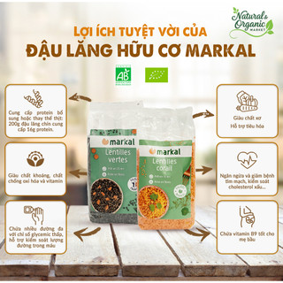 Đậu Lăng Xanh/ Đỏ Cam San Hữu Cơ Markal 500g Hỗ Trợ Tiêu Hóa, Tạo Cảm Giác No Lâu -  Natural Market