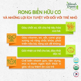 Rong Biển Hữu Cơ Tách Muối Cho Bé Hộp 15g Alvins Giàu Khoáng Chất, Bổ Sung Iốt - Natural Market