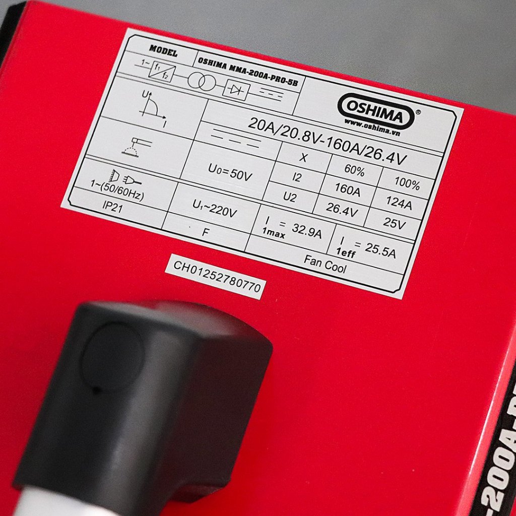 Máy Hàn Que Oshima MMA-200A-PRO-5B 5 Bo Inverter 200A - Chính Hãng Bảo Hành 12 Tháng
