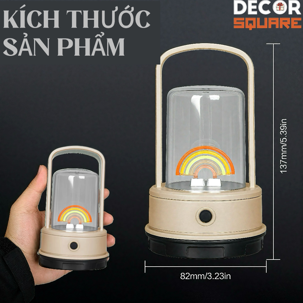 Đèn led cầu vòng đa chức năng – Đèn ngủ | Đèn cắm trại có Pin, Chống Nước, Dùng Khi Mất Điện - Decor | Quà Tặng