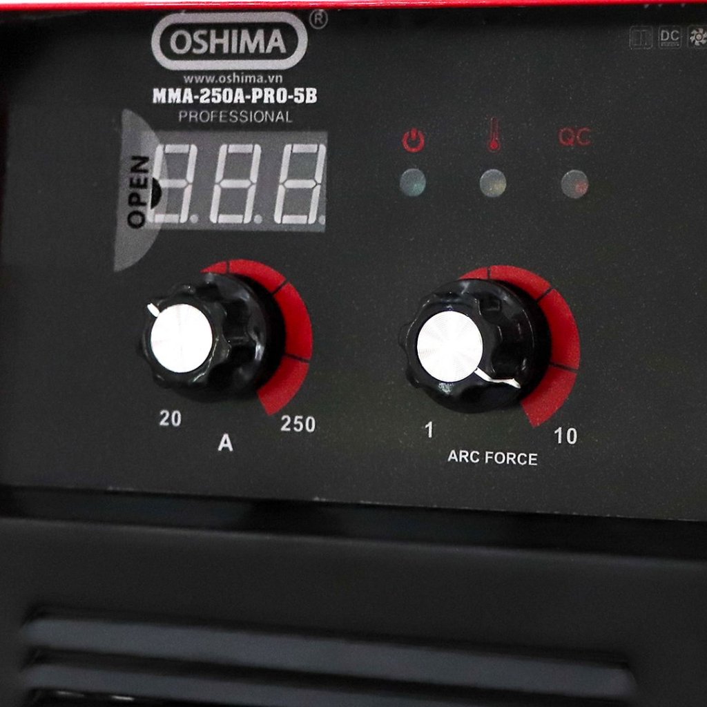 Máy hàn OSHIMA MMA-250A-PRO-5B - 5 Bo Inverter 250A - Que 1.6-5mm -  Chính Hãng Bảo Hành 12 Tháng