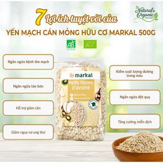 Yến Mạch Cán Mỏng Hữu Cơ Markal 500g Tốt Cho Tim Mạch, Ổn Định Đường Huyết - Natural Market
