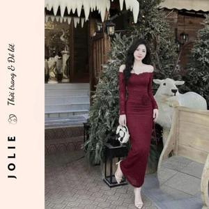 Đầm Ren Body Dáng Dài Trễ Vai JOLIE - Váy Đi Tiệc Tôn Dáng Quyến Rũ