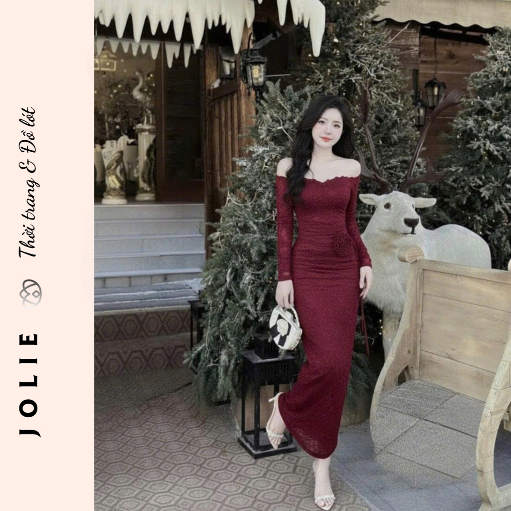 Đầm Ren Body Dáng Dài Trễ Vai JOLIE - Váy Đi Tiệc Tôn Dáng Quyến Rũ