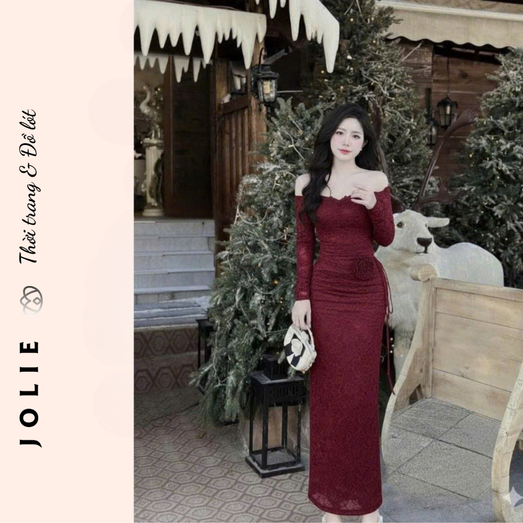 Đầm Ren Body Dáng Dài Trễ Vai JOLIE - Váy Đi Tiệc Tôn Dáng Quyến Rũ