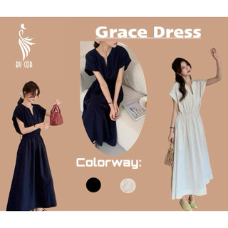 Grace Dress / By Cor/ Đầm Linen tay liền cổ V Freesize