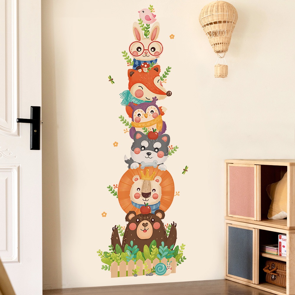 Decal Dán Tường Khu Rừng Động Vật Có Keo Sẵn 44x132cm - Trang Trí Cửa Phòng Cho Bé