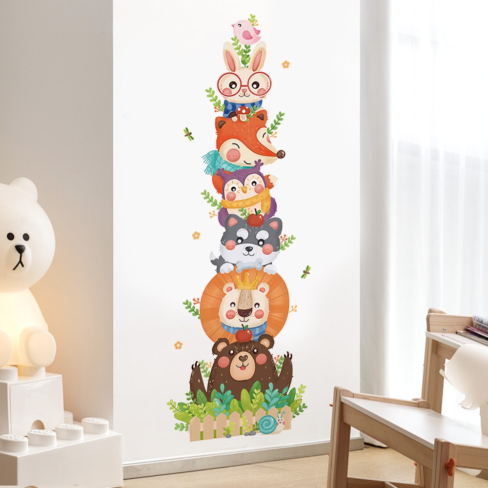 Decal Dán Tường Khu Rừng Động Vật Có Keo Sẵn 44x132cm - Trang Trí Cửa Phòng Cho Bé