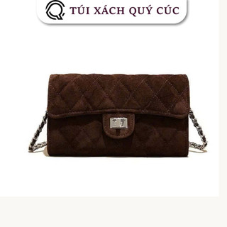 (Deal Mở Bán) Túi ví nữ đeo chéo đeo vai da lộn nhiều ngăn size 18cm để vừa điện thoại đi chơi thời trang hàn quốc sz18