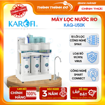 [CHÍNH HÃNG] Máy Lọc Nước RO Karofi KAQ-U50K - Hệ Thống 10 Lõi Lọc - Uống trực tiếp - Để Gầm - BH Chính Hãng 3 Năm