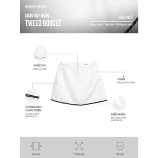 [New12] Chân Váy Ngắn Tweed Bouclé Vải Bố Thoải Mái Thanh Lịch Sang Trọng, WCV068  SOME HOW STORE