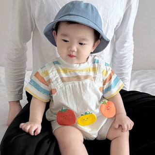Bodysuit áo liền quần chất liệu cotton hình cà chua dễ thương cho bé