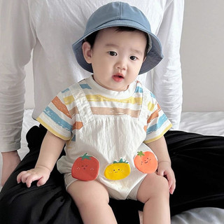 Bodysuit áo liền quần chất liệu cotton hình cà chua dễ thương cho bé