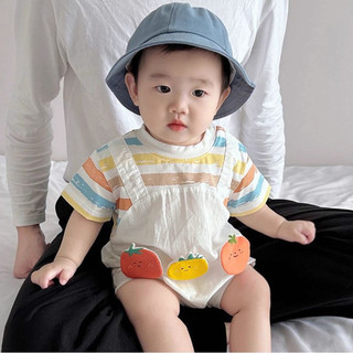 Bodysuit áo liền quần chất liệu cotton hình cà chua dễ thương cho bé