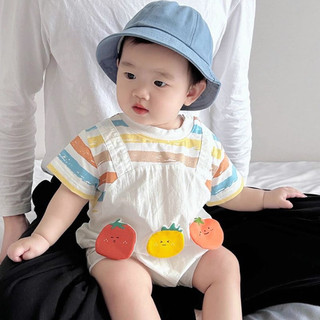 Bodysuit áo liền quần chất liệu cotton hình cà chua dễ thương cho bé