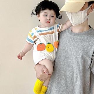Bodysuit áo liền quần chất liệu cotton hình cà chua dễ thương cho bé