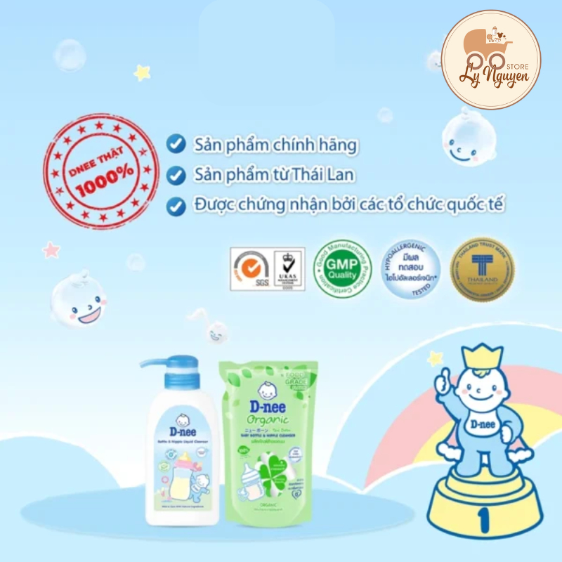 [Ly Nguyễn Store] Nước rửa bình sữa D-nee Organic chai và túi