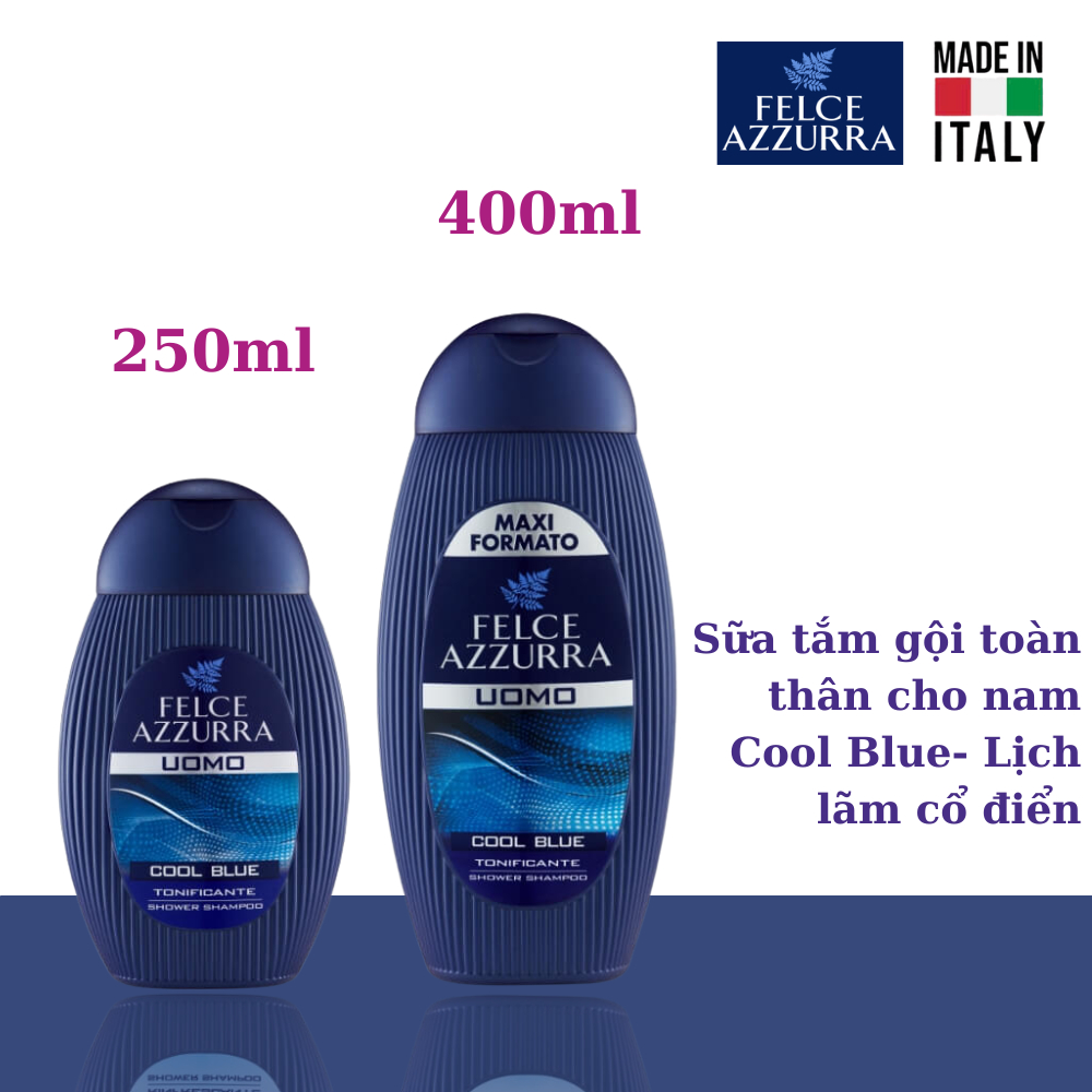 Sữa Tắm toàn thân nam hương nước hoa Felce Azzurra cổ điển 250ml - NK Ý
