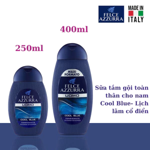Sữa Tắm toàn thân nam hương nước hoa Felce Azzurra cổ điển 250ml - NK Ý