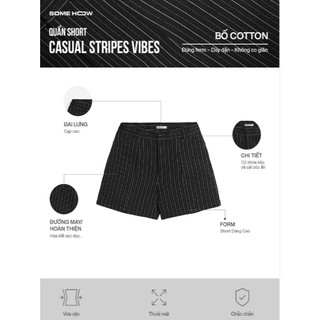 [New12] Quần Short Casual Stripes Vibes Bố Cotton Thoải Mái Trẻ Trung Năng Động, WQS026  SOME HOW STORE