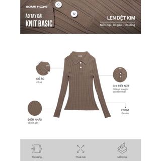 [New12] Áo Tay Dài Knit Basic, Chất Vải Len Dệt Kim Thoải Mái,WKI093  SOME HOW STORE