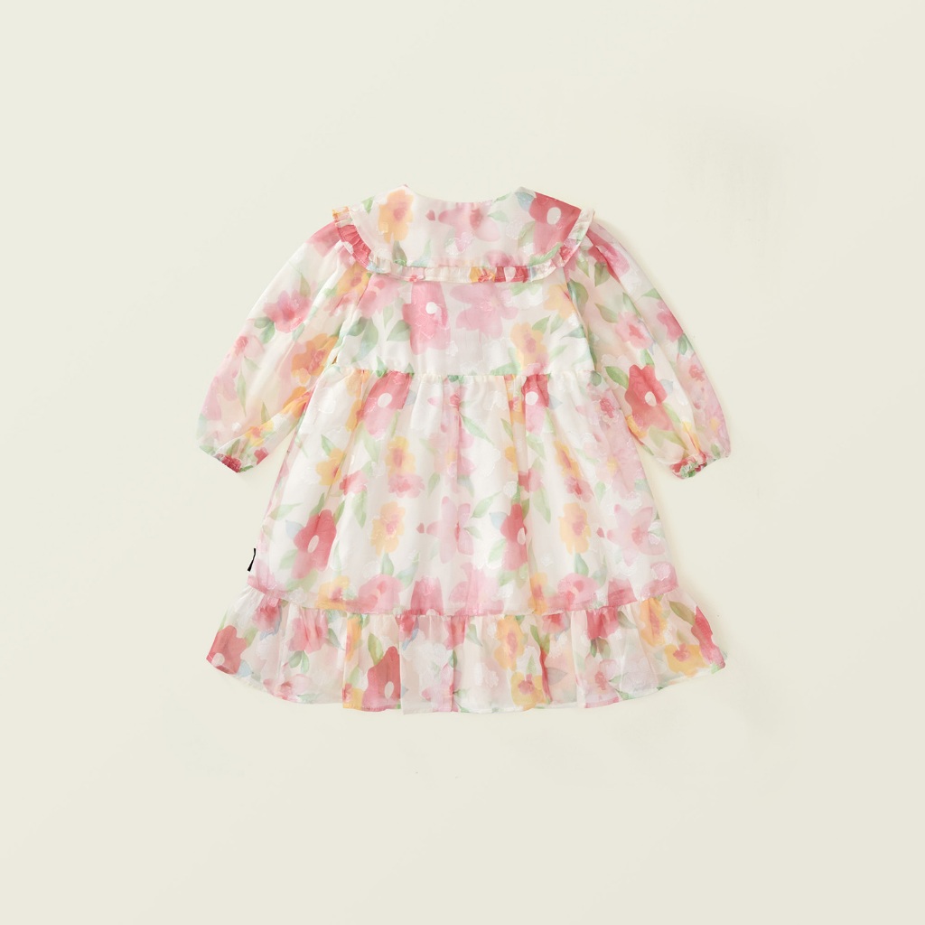 Váy Cho Bé Gái, Váy Công Chúa Hoa Babydoll Tay Dài Bồng Bềnh Size 90-140 Chất Lượng Cao Cho Trẻ Em