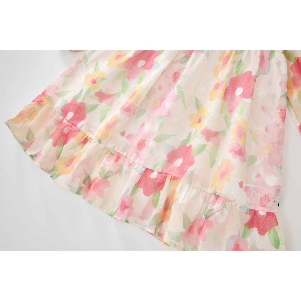 Váy Cho Bé Gái, Váy Công Chúa Hoa Babydoll Tay Dài Bồng Bềnh Size 90-140 Chất Lượng Cao Cho Trẻ Em