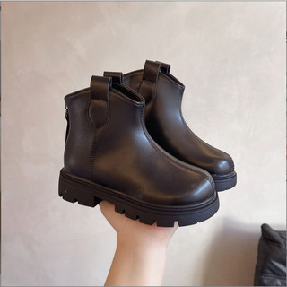 Sz 26-37 Mới Bốt Da Trơn Không Lót Lông Mix Cổ Chữ V Cho Bé Gái K072