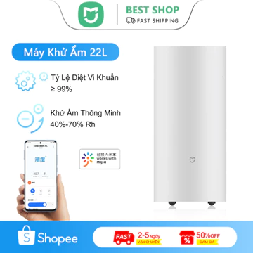 Mijia Máy hút ẩm thông minh 22L, máy hút ẩm công suất lớn 22L/ngày, bảo hiểm xe đạp 45m2, máy lọc không khí