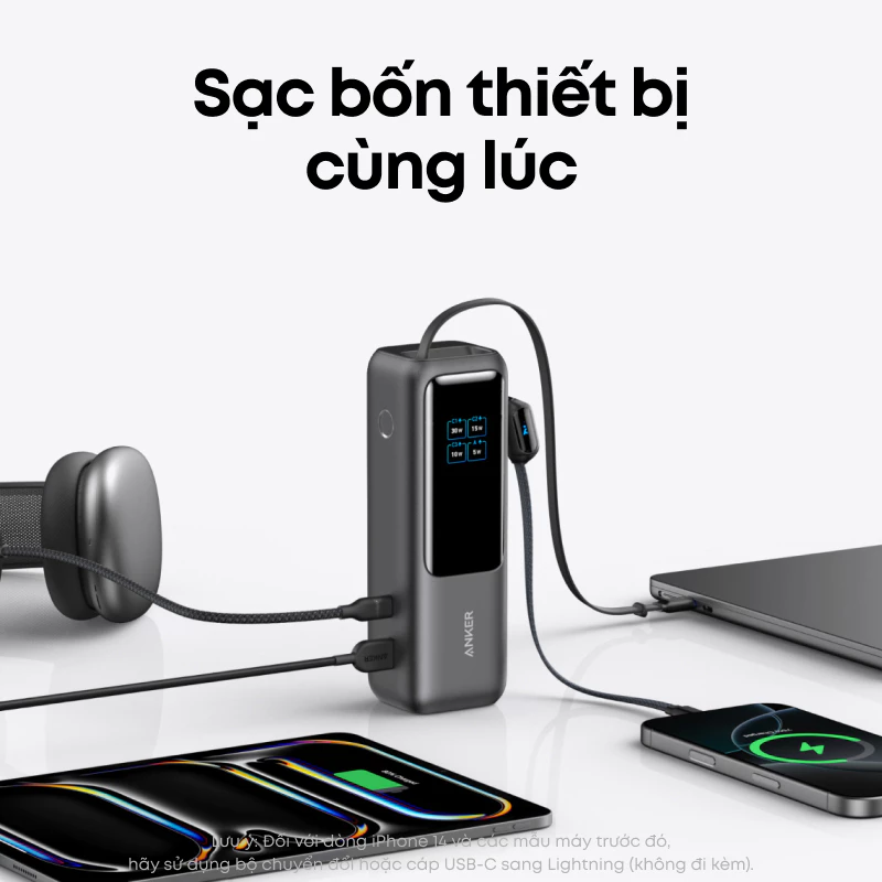 Sạc 4 thiết bị cùng lúc