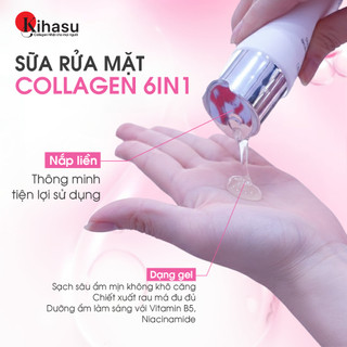 Sữa Rửa Mặt Cho Da Dầu, Nhiều Nhờn Kihasu Collagen 6in1 100g - Sạch Sâu Kiềm Dầu - Mịn Mềm Không Khô Da