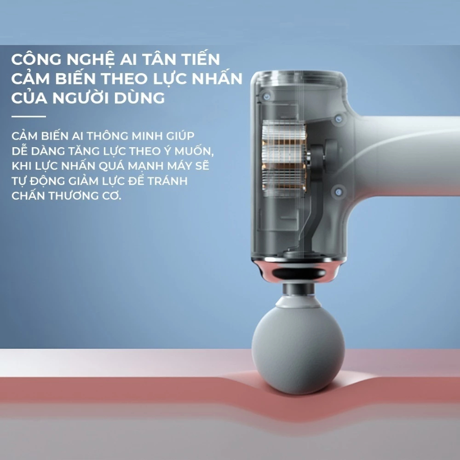 Máy massage Máy đấm lưng cầm tay Trị nhức mỏi vai gáy căng cứng cơ với 4 đầu và 6 chế độ