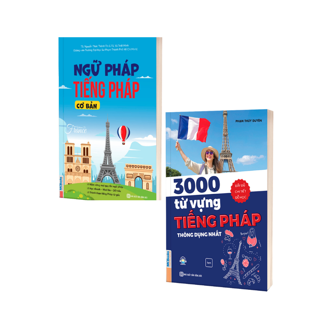 Sách - Combo Tự học tiếng pháp, Ngữ pháp tiếng pháp, 3000 Từ vựng tiếng pháp