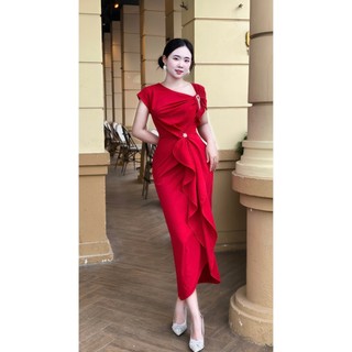 Đầm Body Phối Bèo Nhẹ, Set Kèm Phụ Kiện Tinh Tế, B103
