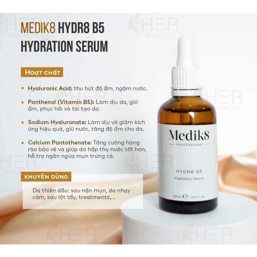 Serum dưỡng ẩm Medik8 Hydr8 B5 60ml - Cấp ẩm, phục hồi da hiệu quả
