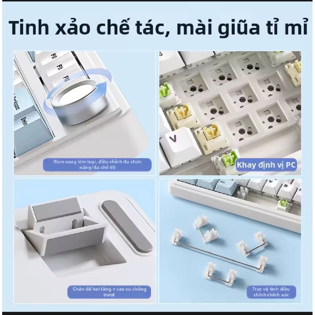 bàn phím cơ không dây AULA F75 3 mode kết nối-có núm xoay-hotswap | BigBuy360 - bigbuy360.vn