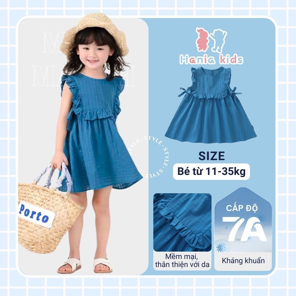 Váy Bé Gái, Váy Cho Bé Gái HANIA KIDS Thắt Eo Cho Bé Gái Tiểu Thư Dễ Thương Chất Liệu Mềm Mại