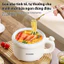 Nồi lẩu điện mini QCOOKO QO-DE18,chống dính, điều chỉnh 3 mức nhiệt nắp nồi tiện dụng bảo hành 12 tháng