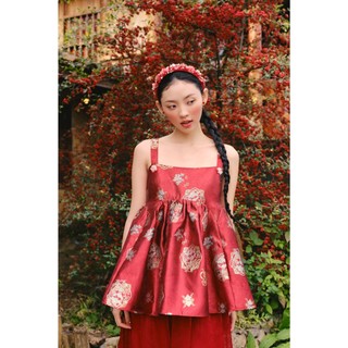 Áo babydoll OLV hoa gấm truyền thống Tú Văn phù hợp đi chơi lễ tết
