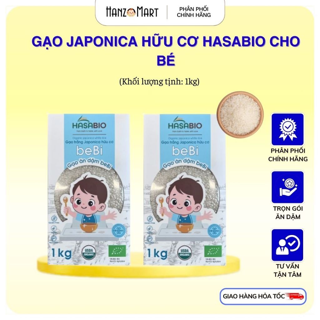 Gạo trắng hữu cơ Japonica HasaBio cho bé ăn dặm - hanzo2009