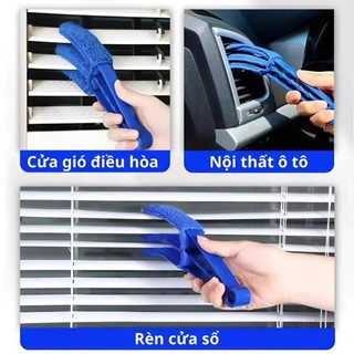 CHỔI VỆ SINH CỬA GIÓ ĐIỀU HÒA COMBO 2 CÂY – DỤNG CỤ LAU KHE HẸP Ô TÔ 3 ĐẦU VỆ SINH RÈM CỬA XE HƠI